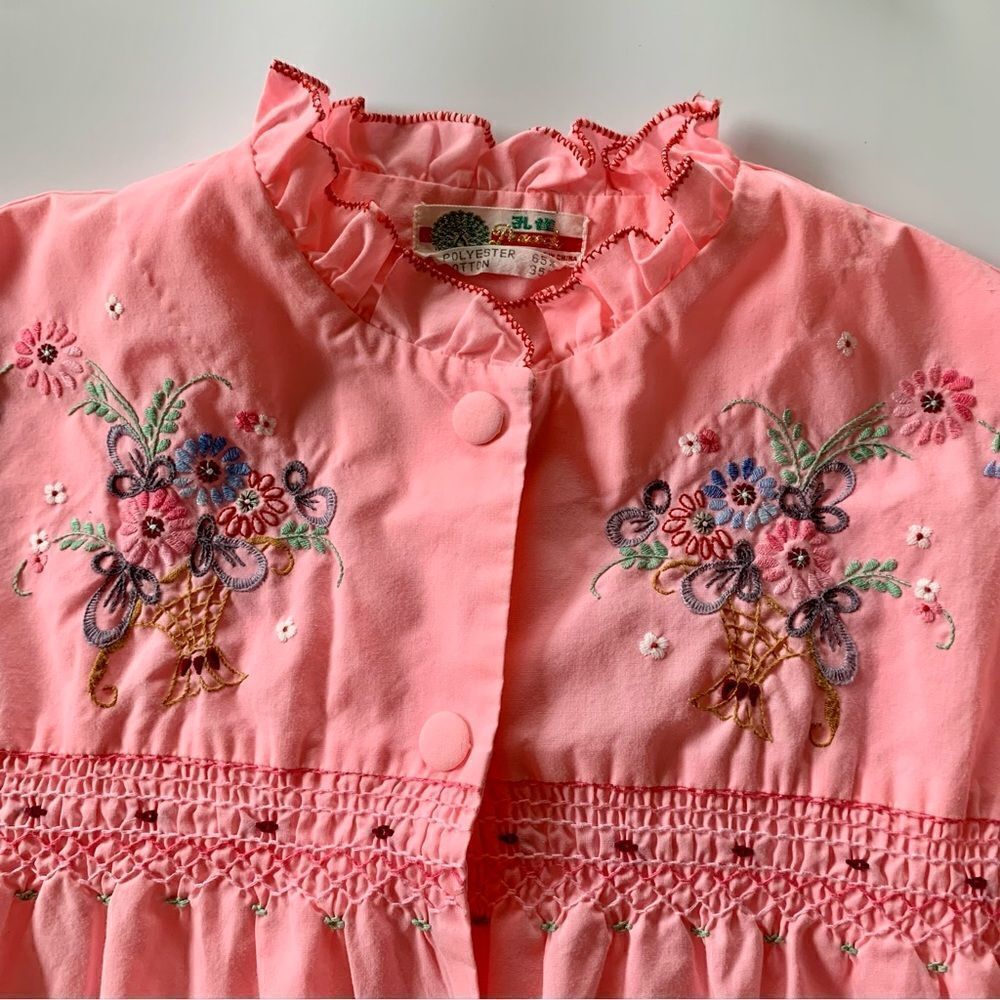 Vintage Floral Embroidered Babydoll Tunic Top - Picture 3 of 9